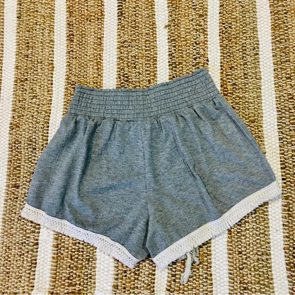 Boho Small grey gray lounge beach summer cotton lace pull on style - Picture 5 of 5